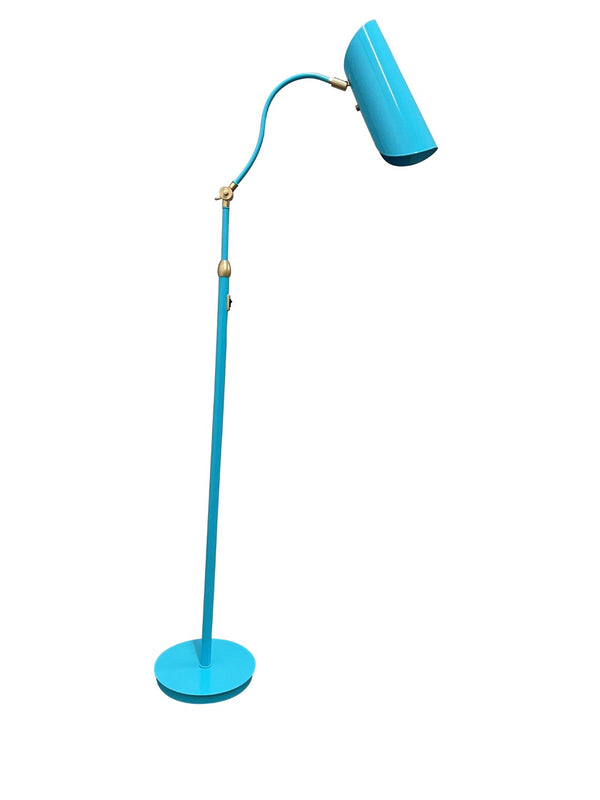 House Of Troy Logan Stylish Floor Lamps With Adjustable Shade Height And Convenient On/Off Switch For Any Space Azure,Satin Brass Metal L300-azsb