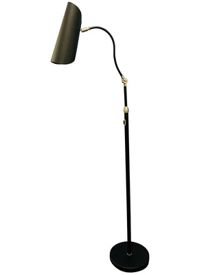 House Of Troy Logan Stylish Floor Lamps With Adjustable Shade Height And Convenient On/Off Switch For Any Space Black,Satin Nickel Metal L300-blksn