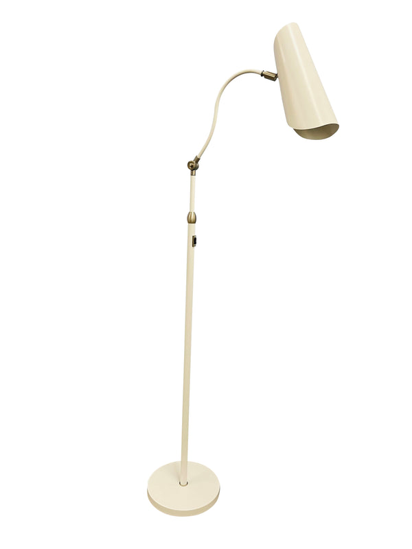 House Of Troy Logan Stylish Floor Lamps With Adjustable Shade Height And Convenient On/Off Switch For Any Space White,Satin Nickel Metal L300-wtsn