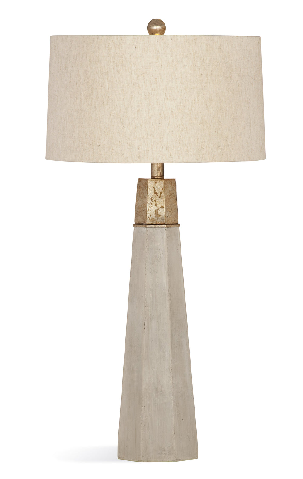 Basset Mirror Rowan Table Lamp - Modern Cement Base With Gold Accent & Elegant Linen Shade For Stylish Spaces Gray Cement,Hard Back Linen Shade L3223t