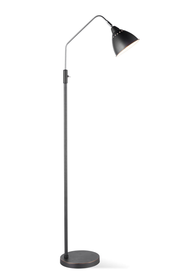 Basset Mirror Walden Floor Lamp - Modern Industrial Design With Adjustable Arm In Elegant Oil-rubbed Bronze Finish Bronze Metal L3293f