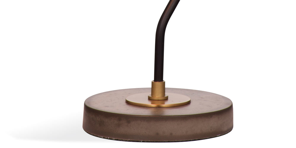 Basset Mirror Correll Task Lamp - Sleek Matte Black & Brass Metal Design With Sturdy Cement Base For Modern Spaces Black Metal L3421t