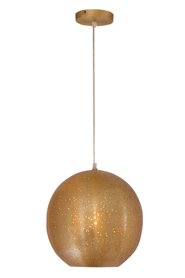 Basset Mirror Britton Gold Pendant Globe - Stunning Pierced Metal Design Shining Like Stars For Elegant Lighting Brass Metal L3749p