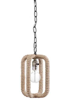 Basset Mirror Nelson Pendant Lamp - Stylish Rope & Black Metal Design For Modern Home Décor & Unique Lighting Solutions Brown Rope,Metal L3870p