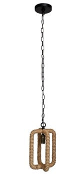 Basset Mirror Nelson Pendant Lamp - Stylish Rope & Black Metal Design For Modern Home Décor & Unique Lighting Solutions Brown Rope,Metal L3870p