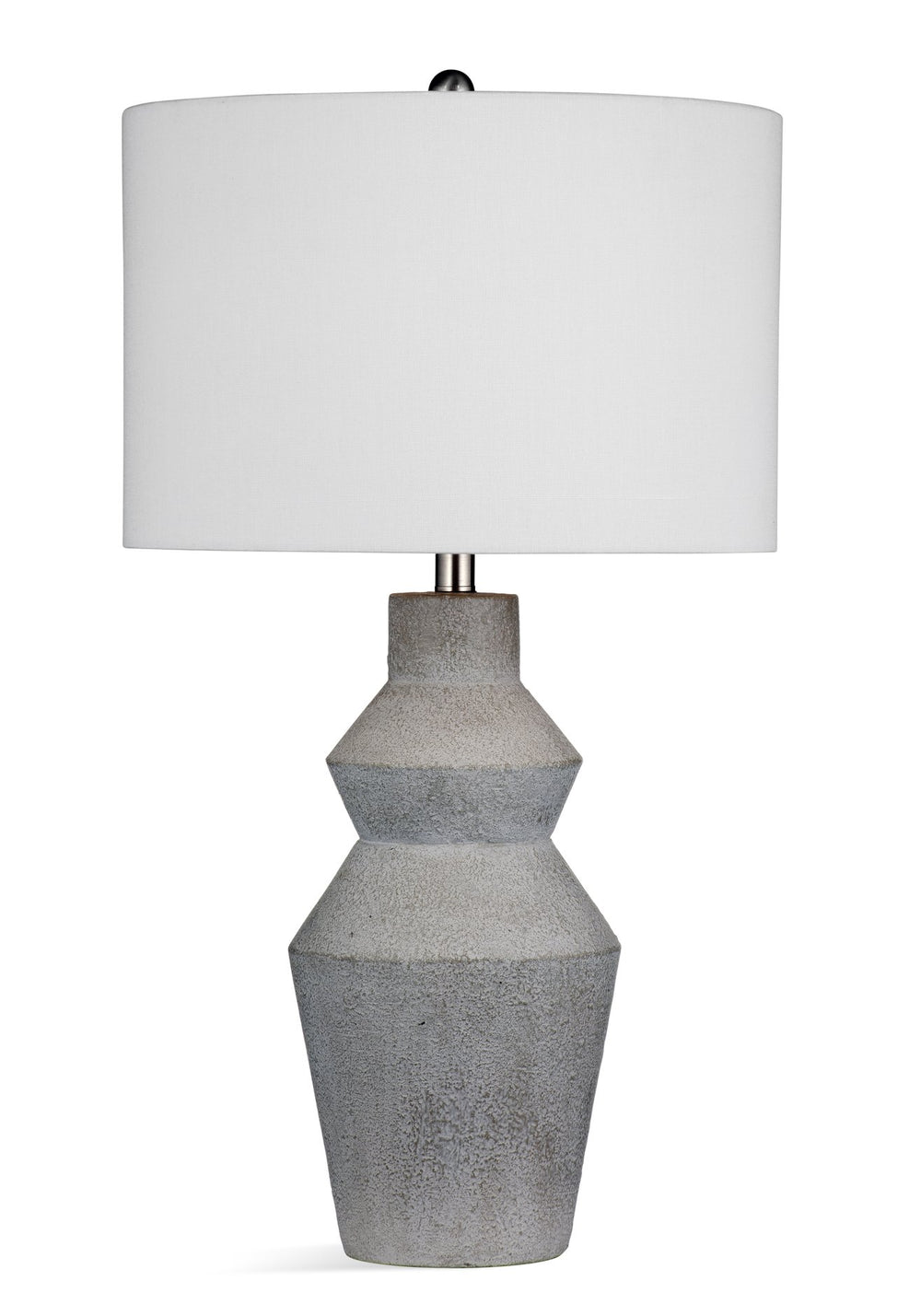 Basset Mirror Roster Table Lamp - Stylish Cement Design With Drum Shade For Modern Home Décor And Ambiance Gray Cement,Hard Back Linen Shade L4254t