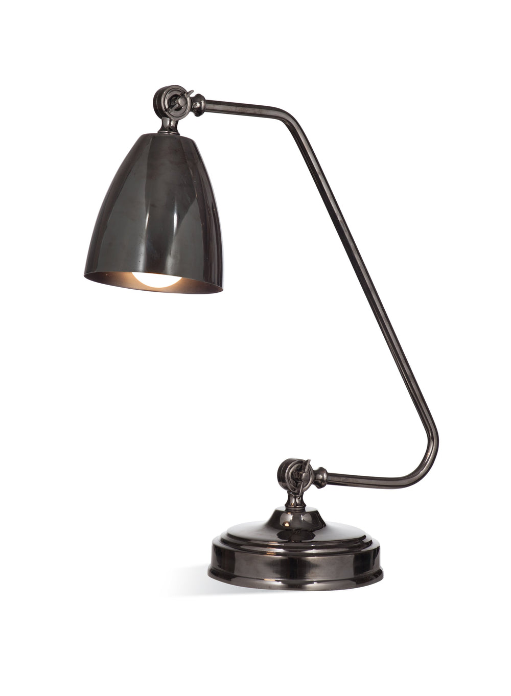 Basset Mirror Shine Desk Lamp - Elegant Iron Design With Black Nickel Finish For A Modern And Stylish Workspace Black Metal L4281t