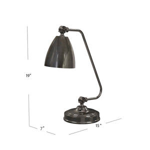 Basset Mirror Shine Desk Lamp - Elegant Iron Design With Black Nickel Finish For A Modern And Stylish Workspace Black Metal L4281t