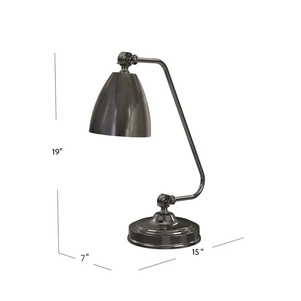 Basset Mirror Shine Desk Lamp - Elegant Iron Design With Black Nickel Finish For A Modern And Stylish Workspace Black Metal L4281t