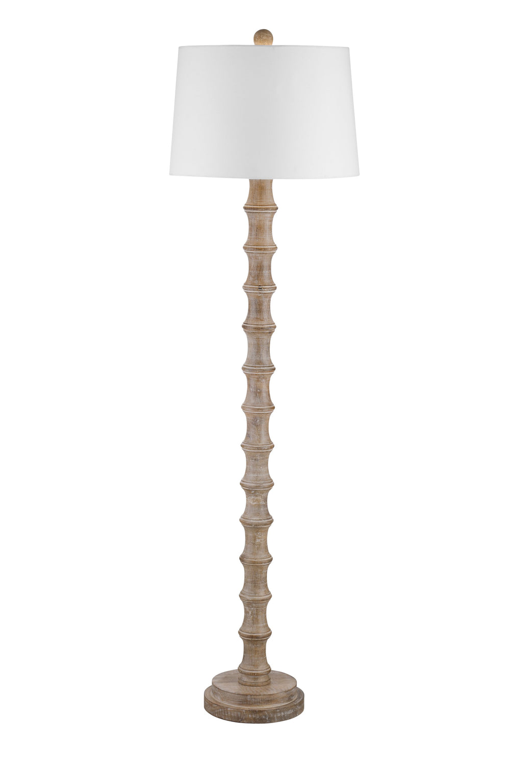 Basset Mirror Tonio Floor Lamp - Rustic Charm With Farmhouse Aesthetics & Organic Elegance For Any Space Brown Wood,Hard Back Linen Shade L4340f