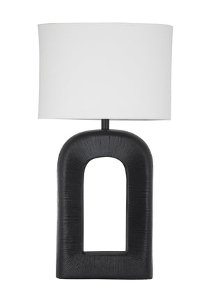 Basset Mirror Leers Table Lamp - Elegant Metal Design With Stylish Drum Shade For Modern Home Decor Illumination Black Metal,Hard Back Linen Shade L4351t