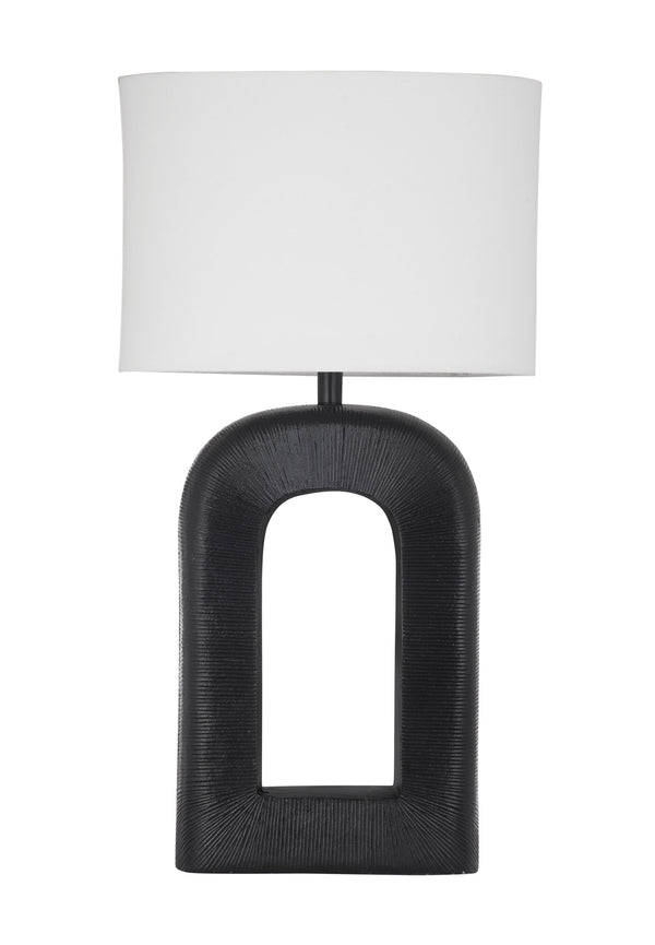 Basset Mirror Leers Table Lamp - Elegant Metal Design With Stylish Drum Shade For Modern Home Decor Illumination Black Metal,Hard Back Linen Shade L4351t