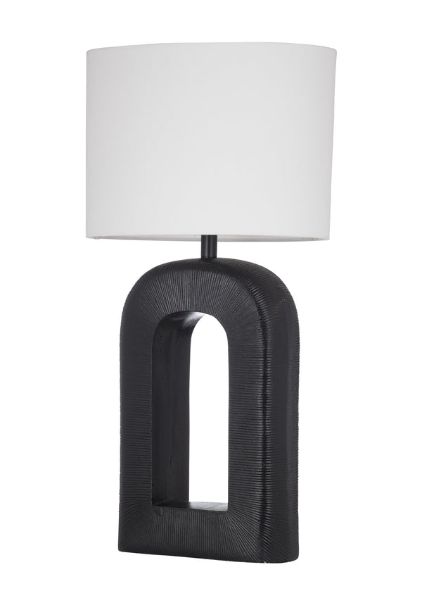 Basset Mirror Leers Table Lamp - Elegant Metal Design With Stylish Drum Shade For Modern Home Decor Illumination Black Metal,Hard Back Linen Shade L4351t