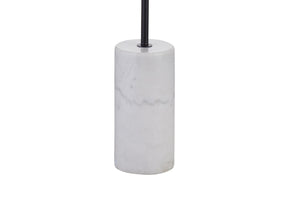 Basset Mirror Studio Floor Lamp - Modern Metal Design With Elegant White Marble Base & Chic Linen Shade For Home Decor Black Metal,Marble,Hard Back Linen Shade L4381f