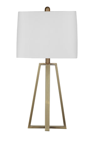 Basset Mirror Beryl Table Lamp - Modern Brass Base With Classic White Shade & Adjustable Lighting For Any Room Brass Metal,Hard Back Linen Shade L4388t