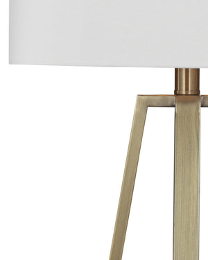 Basset Mirror Beryl Table Lamp - Modern Brass Base With Classic White Shade & Adjustable Lighting For Any Room Brass Metal,Hard Back Linen Shade L4388t