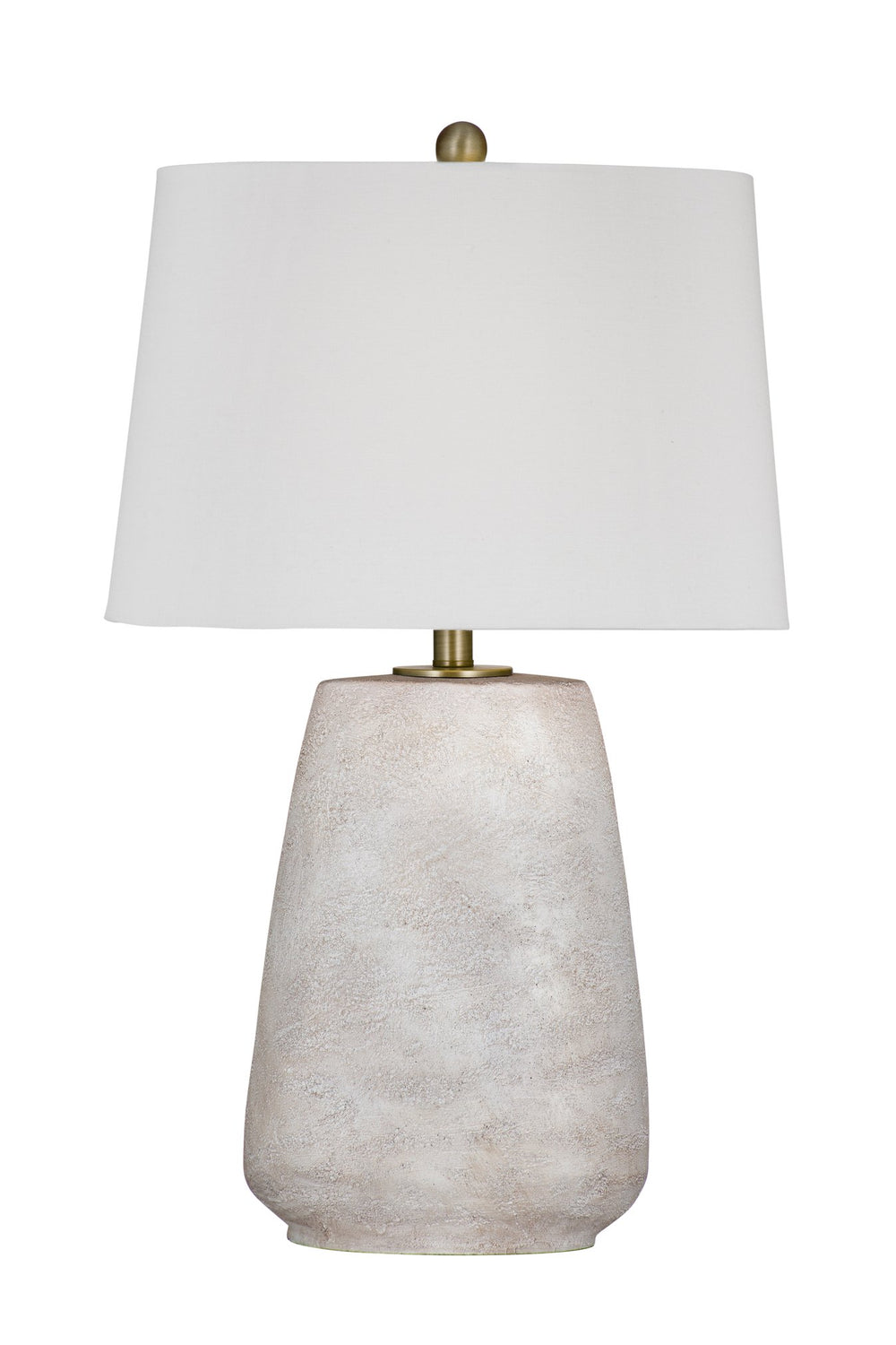 Basset Mirror Kasi Table Lamp - Elegant White Wash Resin Design For Modern Home Decor And Ambient Lighting Solutions White Resin,Hard Back Linen Shade L4396t