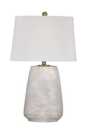 Basset Mirror Kasi Table Lamp - Elegant White Wash Resin Design For Modern Home Decor And Ambient Lighting Solutions White Resin,Hard Back Linen Shade L4396t