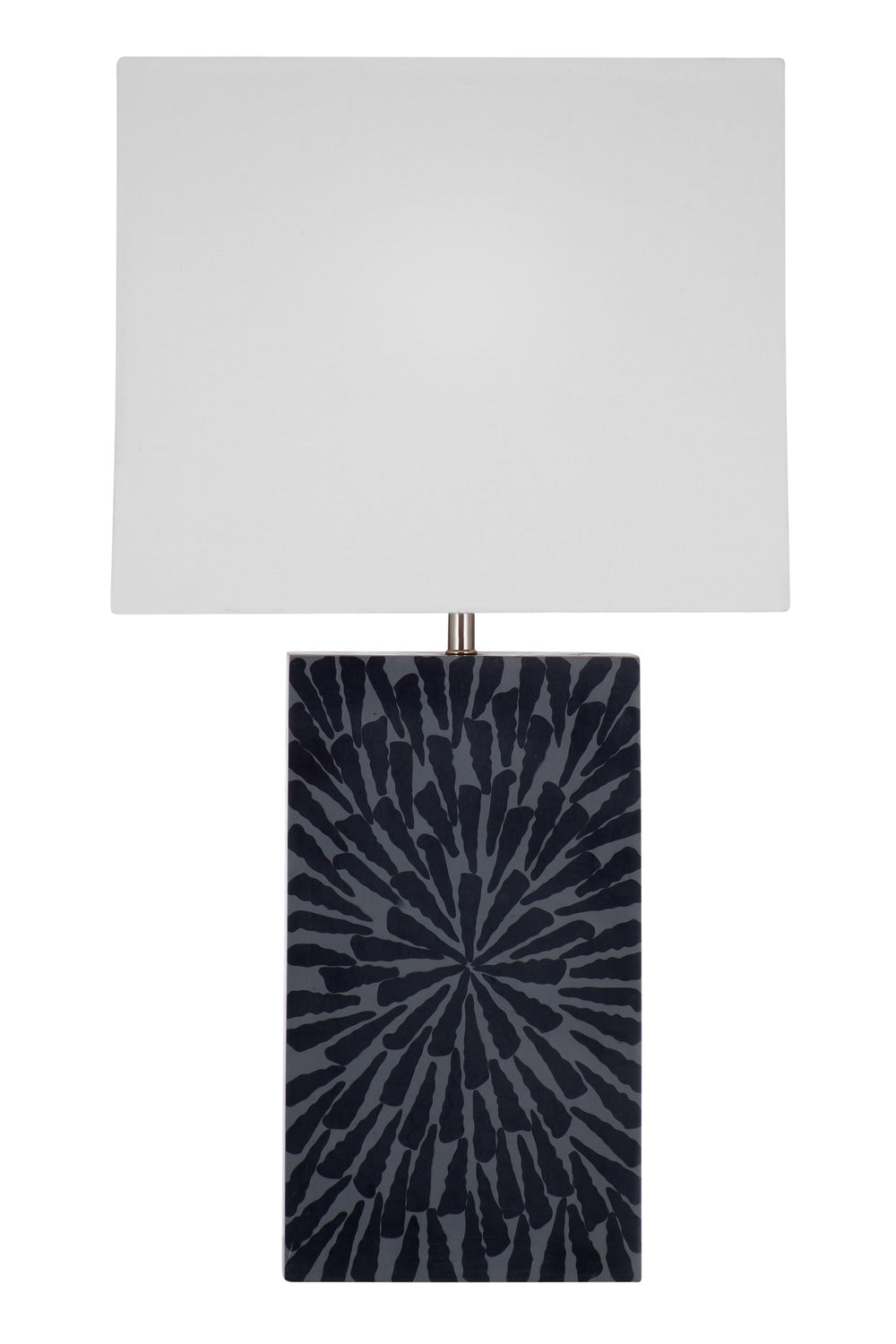 Basset Mirror Fleur Table Lamp - Elegant Bone Design With White Rectangular Shade For Timeless Home Decor Style Gray Resin,Hard Back Linen Shade L4441t