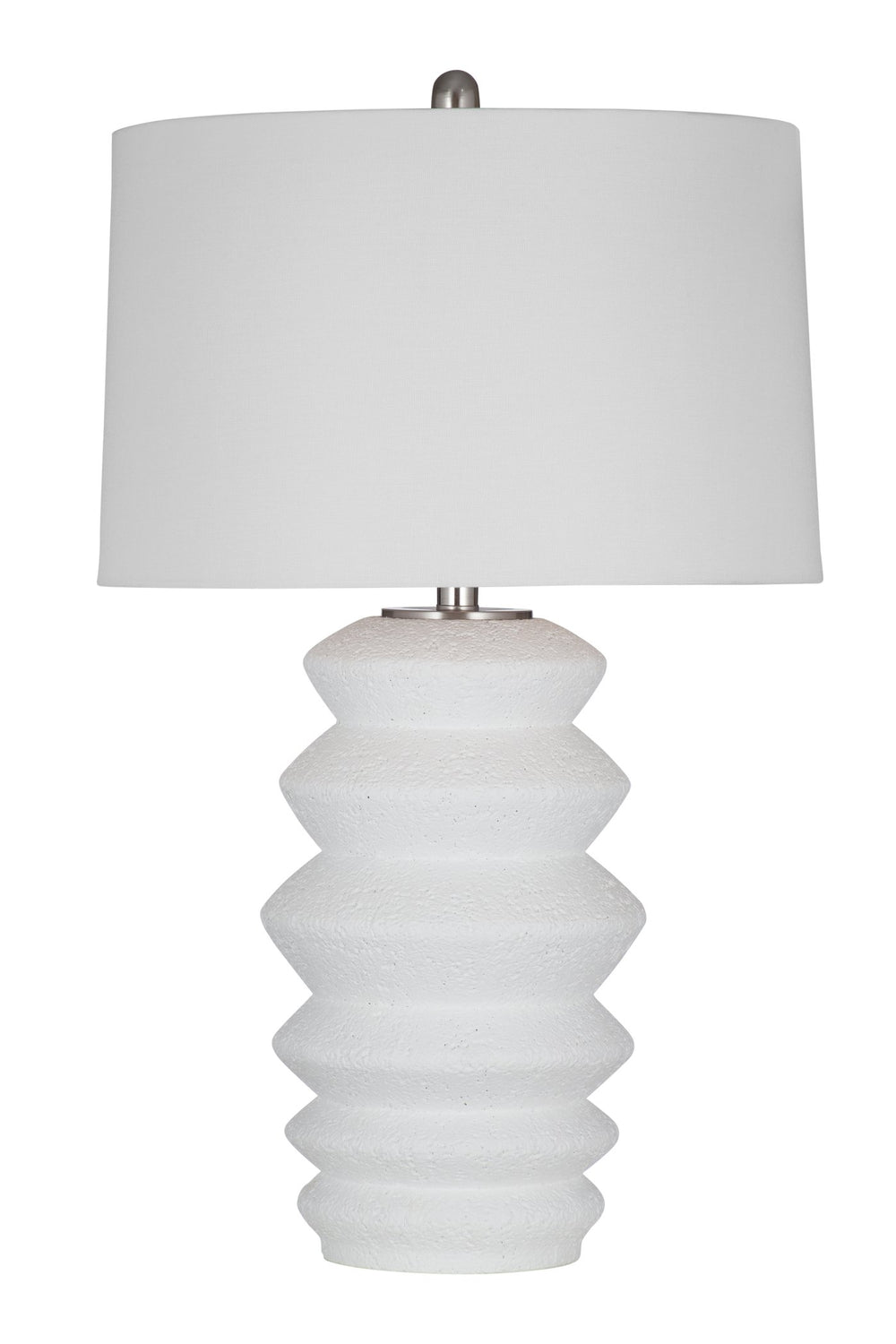 Basset Mirror Hess Table Lamp - Stylish Resin Base With Elegant White Tapered Shade For Modern Home Décor White Resin,Hard Back Linen Shade L4468t