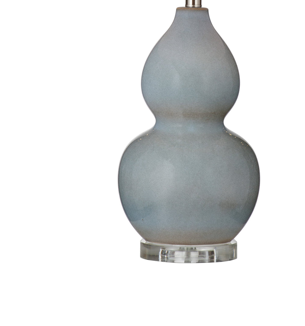 Basset Mirror Glencoe Table Lamp - Coastal Charm With Grey-blue Ceramic Base, Linen Shade & 3-way Lighting Options Gray Ceramic,Hard Back Linen Shade L4478t