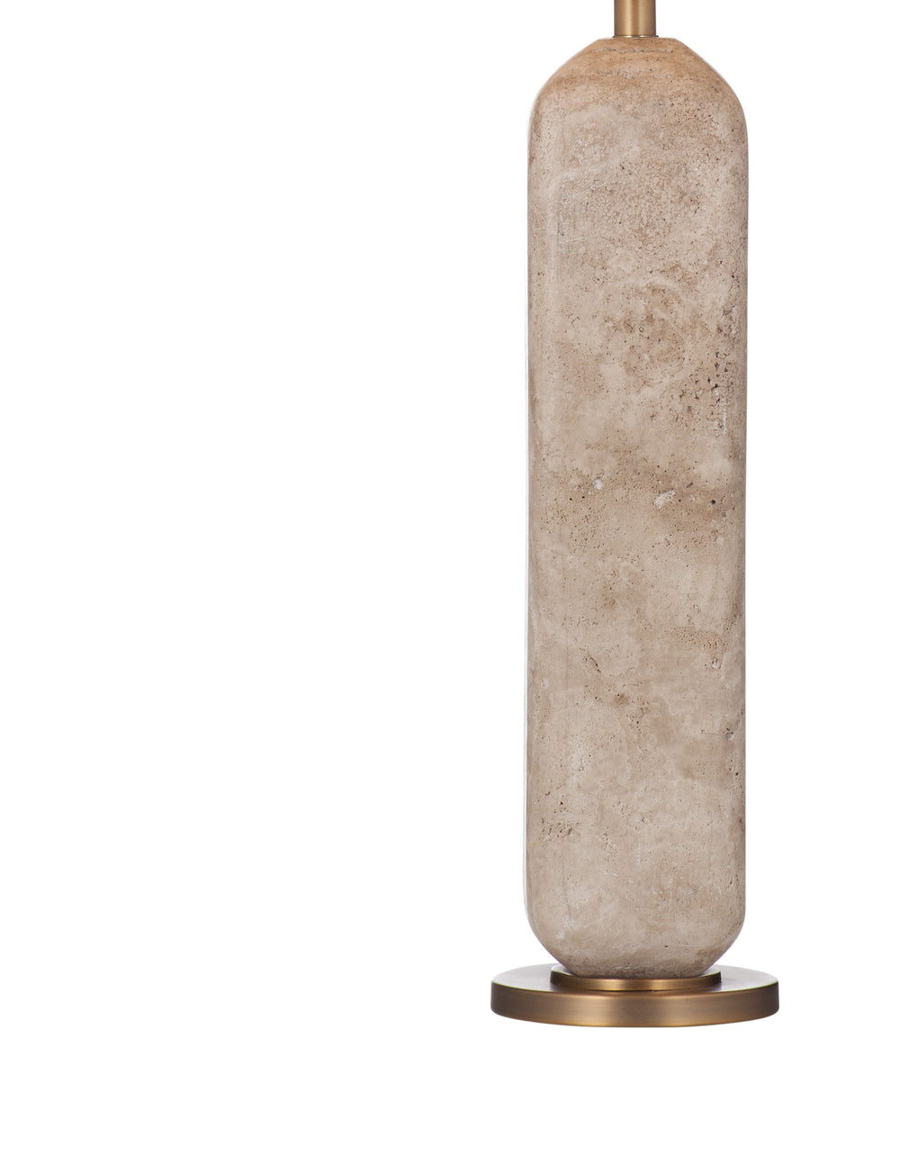Basset Mirror Humboldt Table Lamp - Elegant Travertine Design With White Linen Shade & Brass Accents For Modern Spaces White Travertine,Metal,Hard Back Linen Shade L4481t