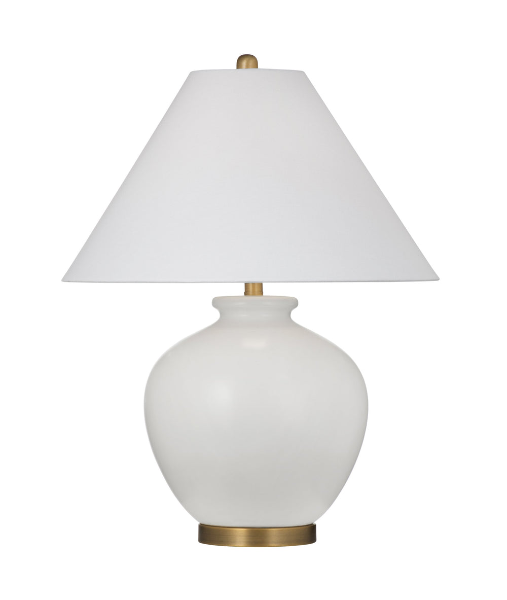 Basset Mirror Graham Table Lamp - Timeless Ceramic Design With White Linen Shade For Modern Sophistication & Elegance White Ceramic,Metal,Hard Back Linen Shade L4482t