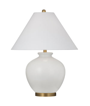 Basset Mirror Graham Table Lamp - Timeless Ceramic Design With White Linen Shade For Modern Sophistication & Elegance White Ceramic,Metal,Hard Back Linen Shade L4482t