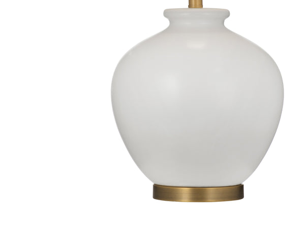 Basset Mirror Graham Table Lamp - Timeless Ceramic Design With White Linen Shade For Modern Sophistication & Elegance White Ceramic,Metal,Hard Back Linen Shade L4482t