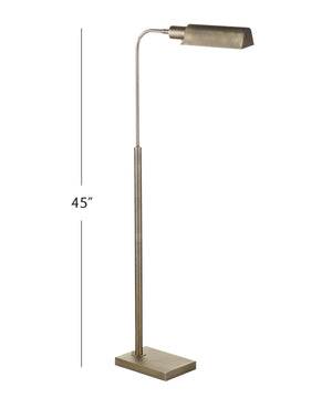 Basset Mirror Clatsop Floor Lamp - Antique Brass Elegance With Curved Shade For Timeless Contemporary Style Brass Metal L4495f