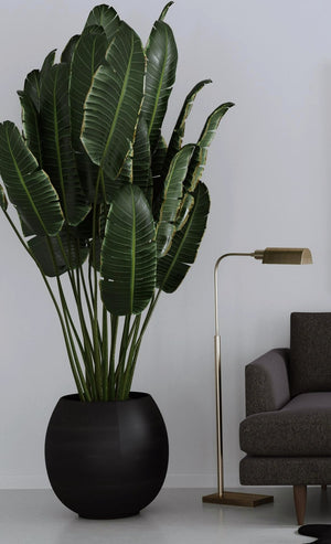 Basset Mirror Clatsop Floor Lamp - Antique Brass Elegance With Curved Shade For Timeless Contemporary Style Brass Metal L4495f