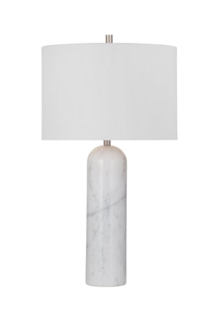 Basset Mirror Tioga Table Lamp – Elegant Marble Design With White Linen Shade For Modern And Timeless Decor White Marble,Hard Back Linen Shade L4496t