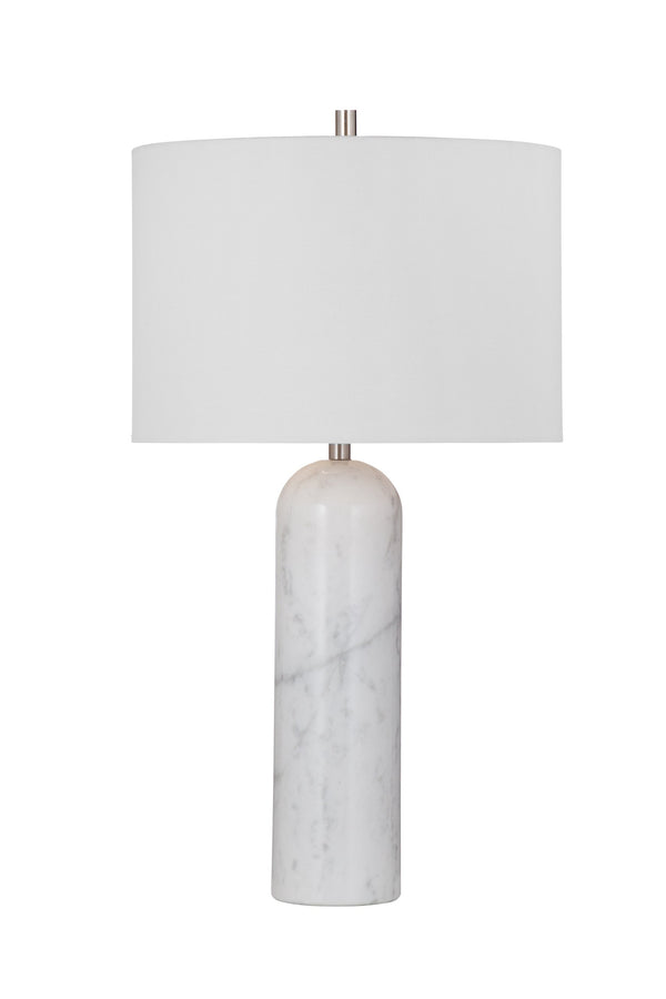Basset Mirror Tioga Table Lamp – Elegant Marble Design With White Linen Shade For Modern And Timeless Decor White Marble,Hard Back Linen Shade L4496t