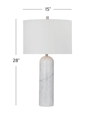 Basset Mirror Tioga Table Lamp – Elegant Marble Design With White Linen Shade For Modern And Timeless Decor White Marble,Hard Back Linen Shade L4496t