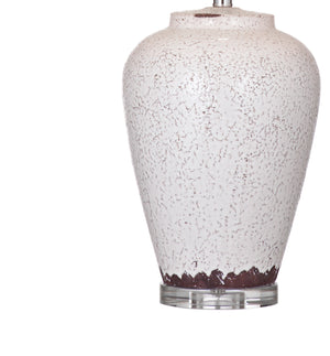 Basset Mirror Celburne Table Lamp - Vintage Charm With Crackled White Ceramic & Versatile 3-way Lighting Options White Ceramic,Crystal,Hard Back Linen Shade L4500t
