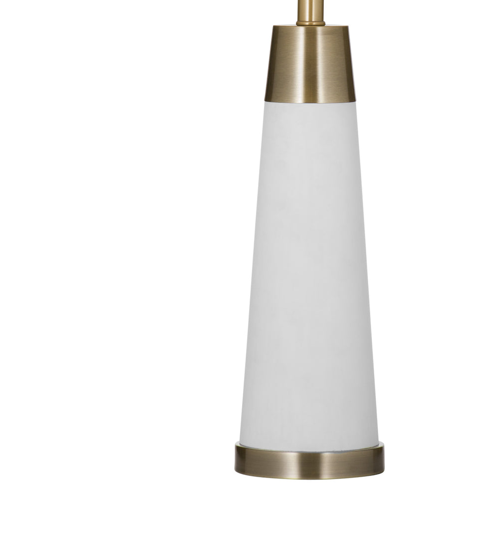 Basset Mirror Osage Table Lamp – Elegant White And Brass Design With Tapered Shade For Timeless Home Décor Upgrade White Glass,Metal,Hard Back Linen Shade L4513t
