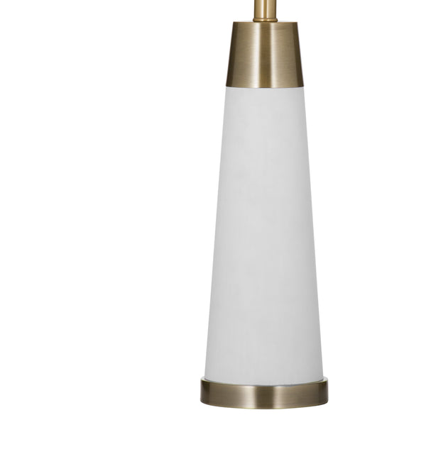 Basset Mirror Osage Table Lamp – Elegant White And Brass Design With Tapered Shade For Timeless Home Décor Upgrade White Glass,Metal,Hard Back Linen Shade L4513t