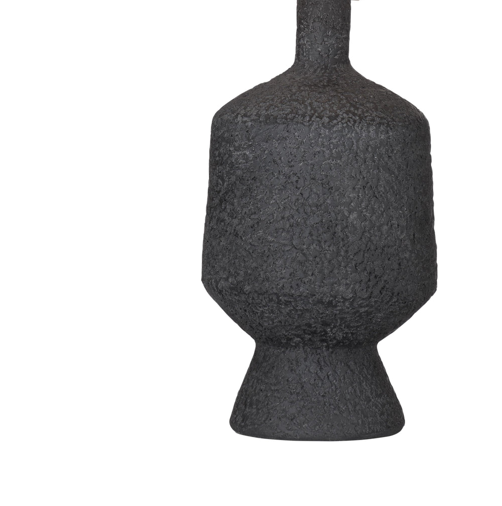 Basset Mirror Hartley Table Lamp – Chic Matte Black Design With Drum Shade For Elegant Ambiance & Modern Style Black Resin,Hard Back Linen Shade L4517t