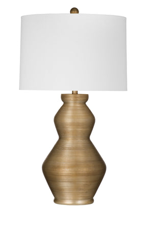 Basset Mirror Panola Table Lamp - Exquisite Antique Gold Finish With Classic White Tapered Shade For Timeless Elegance Gold Resin,Metal L4518t