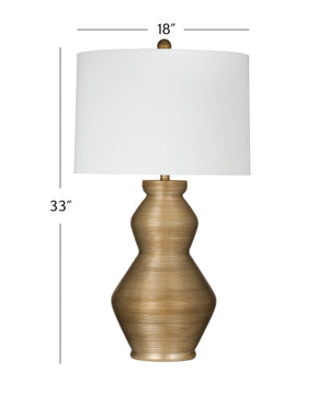 Basset Mirror Panola Table Lamp - Exquisite Antique Gold Finish With Classic White Tapered Shade For Timeless Elegance Gold Resin,Metal L4518t