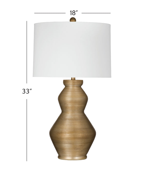 Basset Mirror Panola Table Lamp - Exquisite Antique Gold Finish With Classic White Tapered Shade For Timeless Elegance Gold Resin,Metal L4518t