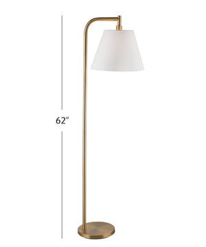 Basset Mirror Telfair Floor Lamp - Sleek Metal Design With Gold Finish & Elegant White Shade For Timeless Style Gold Metal,Hard Back Linen Shade L4524f