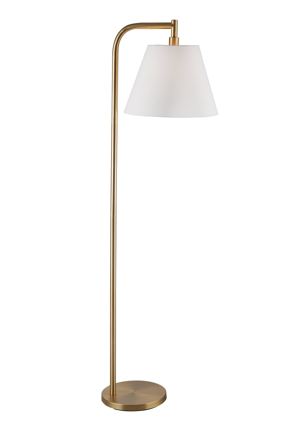 Basset Mirror Telfair Floor Lamp - Sleek Metal Design With Gold Finish & Elegant White Shade For Timeless Style Gold Metal,Hard Back Linen Shade L4524f