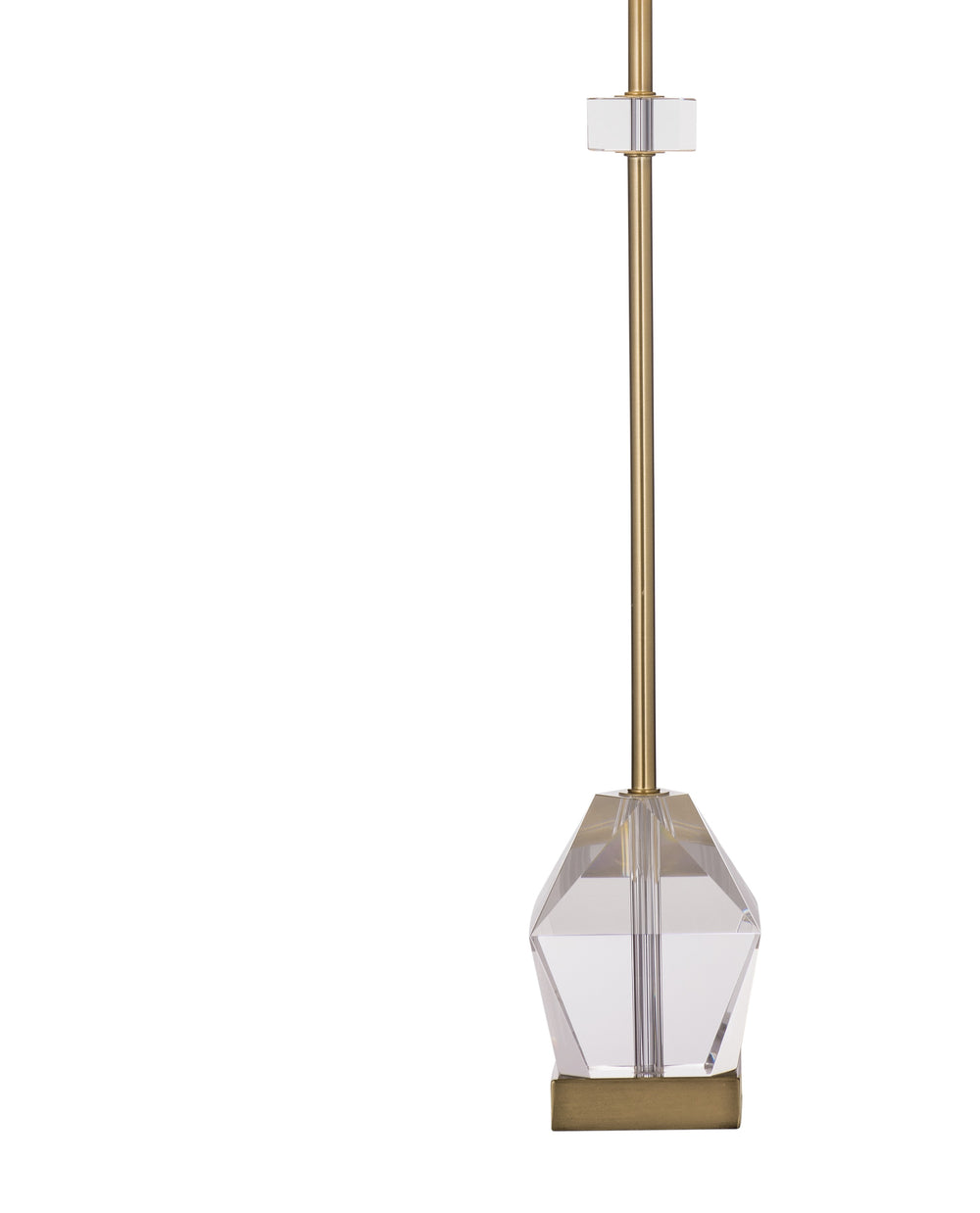 Basset Mirror Hampton Table Lamp: Elegant Crystal Base With Antique Gold Finish & Tapered White Shade For Luxury Glow Gold Crystal,Metal,Hard Back Linen Shade L4530t