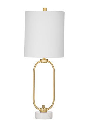 Basset Mirror Tyne Table Lamp - Elegant Alabaster & Brass Design For Timeless Sophistication In Any Room Brass Marble,Metal,Hard Back Linen Shade L4533t