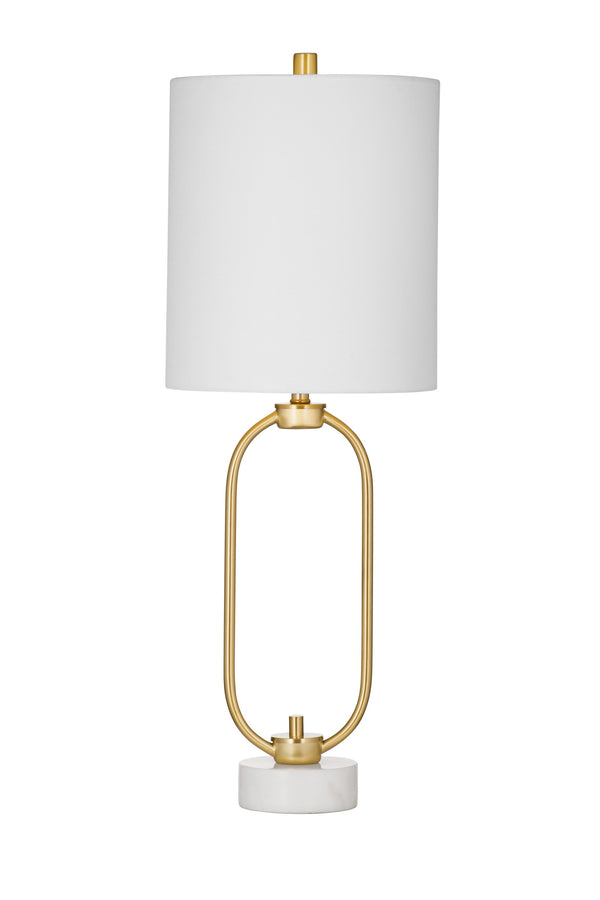 Basset Mirror Tyne Table Lamp - Elegant Alabaster & Brass Design For Timeless Sophistication In Any Room Brass Marble,Metal,Hard Back Linen Shade L4533t