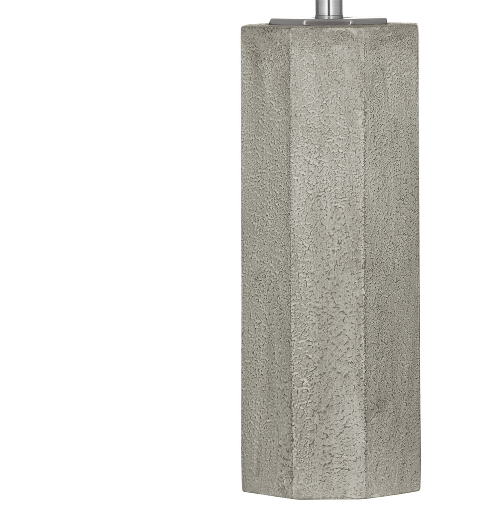 Basset Mirror Luna Table Lamp - Industrial Gray Cement Design With Modern White Drum Shade For Minimalist Elegance Gray Cement,Metal L4547t