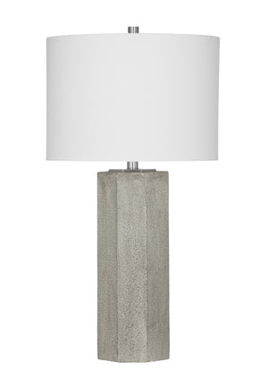 Basset Mirror Luna Table Lamp - Industrial Gray Cement Design With Modern White Drum Shade For Minimalist Elegance Gray Cement,Metal L4547t