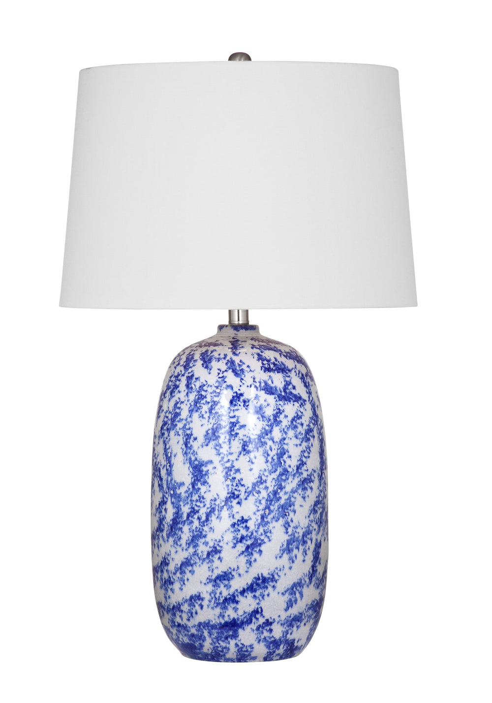 Basset Mirror Mila Table Lamp - Coastal-inspired Vase Design With Blue And White Pattern For Timeless Charm Blue Ceramic L4548t