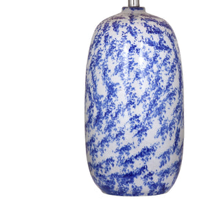 Basset Mirror Mila Table Lamp - Coastal-inspired Vase Design With Blue And White Pattern For Timeless Charm Blue Ceramic L4548t